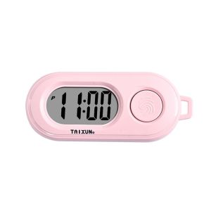 NJJU Key Display Digital Electronic Clock Keychain Oval Watch Table Time Display Mini LED Digital Clock Study Pocket Watch Small Electronic Watch Keyring Student