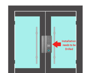 Glass Smart Door Lock Sliding Door Lock Wifi Bluetooth Fingerprint Password Smart Door Lock Biometric App Remote Office Glass Door Lock