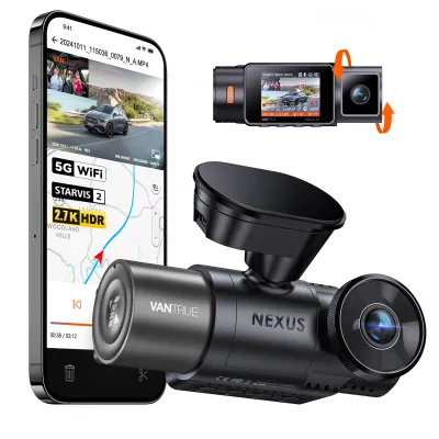 Vantrue N2X 2.7K Dash Camera for CarStarvis 25G WiFiGPSVoice Control24H Parking Mode
