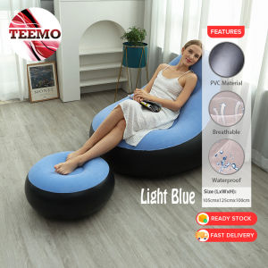 TEEMO Inflatable Flocking Air Single Chair With Footrest Lazy Sofa Foldable Indoor And Outdoor Sofa Malas Pam Udara Sofa Beanbg Kembung - Fulfilled by TEEMO SHOP