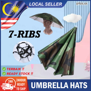 Umbrella Hat Fishing Headwear Cap Weatherproof UV Protection Portable Sun Shade Hats / Topi Payung