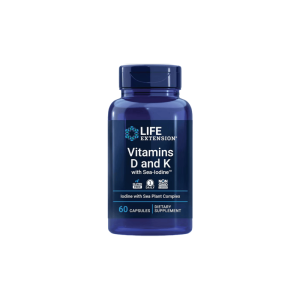 Life Extension Vitamins D and K with Sea-Iodine 60 Capsules Dietary Supplement