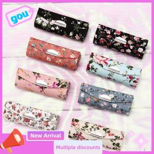 gou กรณีลิปสติก Retro ปักผู้ถือดอกไม้ออกแบบด้วยกล่องบรรจุภัณฑ์กระจก