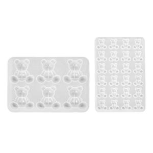 Animal Bear Hair Pin Mold Silicone Epoxy Barrette Mold Agate Earrings Mould for DIY Crafts Making Accessories