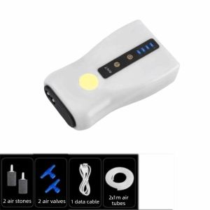 DJDK USB Rechargeable Fishing Oxygen Pump Real-time Power Display 2/4 Holes Fish Tank Aerator Aquarium Oxygenation Energy Efficient Water Pump Aquarium