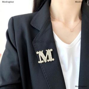 [COD] Modingdue Fashion Zircon M-letter Brooch Pin For Backpack Collar Lapel Pin Party Jewelry Accessories