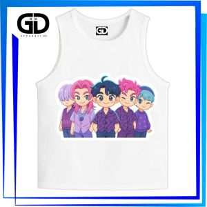 GDapparelco Saja Boys Kids Sando Pambata Anime White Sleeveless Shirt for Toddlers Children 1-12 y/o