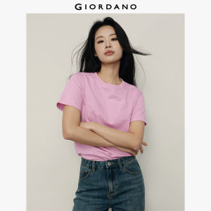 Giordano Women 100% Cotton letter print short sleeve tee Free Shipping 05395520