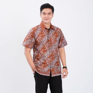 Blouse Batik Coral - Batik Couple - Batik Wanita - Atasan Modern - Hem Batik Pria - Seragam Batik - Seragam Kantor