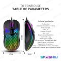 SKYSHIU M1 RGB Hollow Mouse Wired Gaming Mouse Lightweight Compatible with PC/Computer/Laptop. 