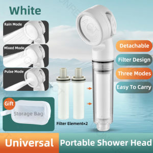 Travel Shower Head Mini Detachable Water-Saving Shower Head Portable Skin Care Shower Head 3 Modes Filter Element Design Universal