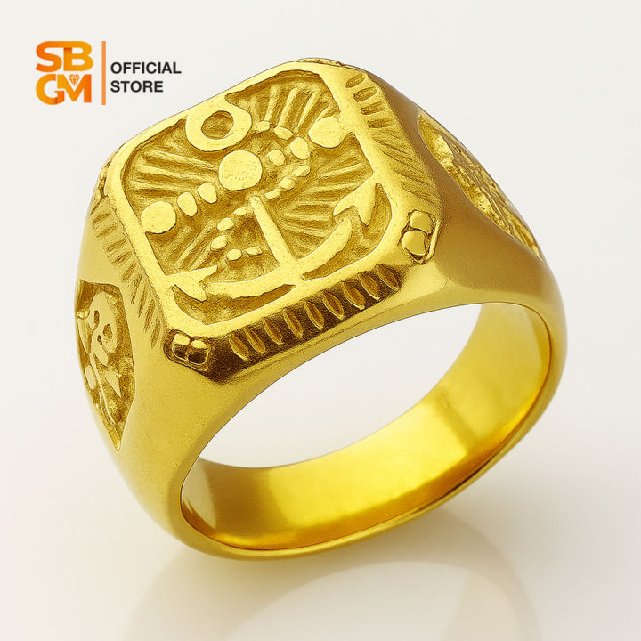 SBGM HIGH QUALITY Stainless Steel 316L 18K Gold Plated Anchor MENS