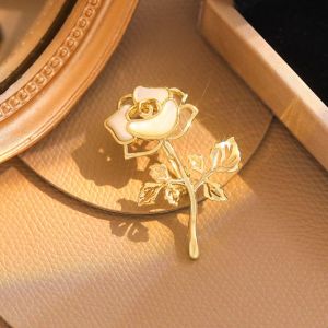 NEEUJ ปลอกหุ้ม เข็มกลัดกุหลาบนางฟ้า อุปกรณ์เสริมชุดกี่เพ้า เข็มกลัดติดปกเสื้อ ป้ายโรแมนติกสำหรับตกแต่ง สง่างามเรียบหรู โลหะผสมอัลลอยด์ พินเสื้อผ้าจัดเลี้ยง สำหรับผู้หญิง