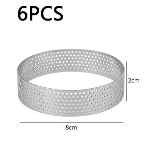 8cm stainless steel mousse mold - round tower ring with holes - French cake cheese DIY baking tool