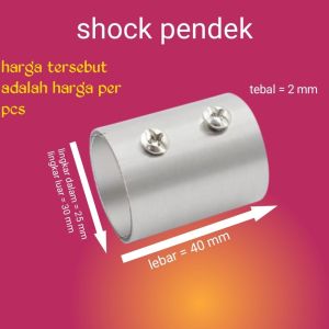 sok korden Bracket Pipa bulat 1" besi 1 inch 25 mm lemari baju tirai penyekat Gorden 25mm