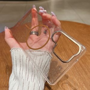 Zeallion Magsafe Transparent Glitter Phone Case for [Samsung S22 S23 FE S24 Plus S25 Ultra S25 Edge ] Anti-drop Hard Cover