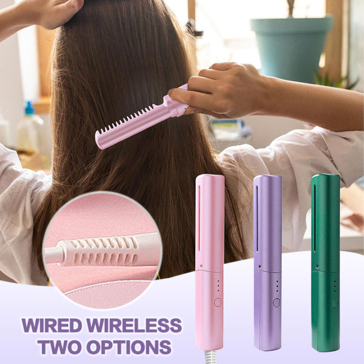 Rechargeable Wireless Hair Straightening Comb Negative Ion Fast