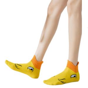 Women Low Cut Breathable Cotton Short Socks Korean Styles Cartoon Duck Pattern Shallow Mouth Ankle Socks Hosiery