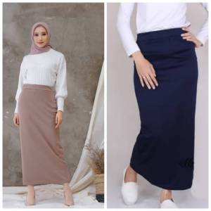 Rok Span Jumbo/Span Jumbo Belah Belakang/rok kerja wanita