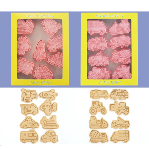 16 cái hình hoạt hình trên ô tô tay bánh khuôn nhỏ khuôn nướng bánh quy dụng cụ ép bột khuôn Cookie stamper công cụ cho món quà ngày của mẹ