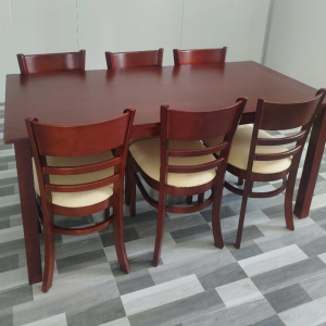 Bộ bàn ăn 6 ghế cabin - bàn ghế ăn cơm gia đình mẫu mã hiện đại - gỗ cứng chắc - bh 12 tháng
