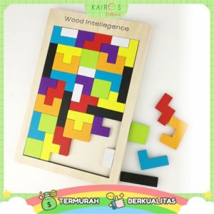 Puzzle Kayu Tetris - Mainan Edukasi Balok Kayu - Keterampilan dan Strategi Berfikir Anak - Warna-warni Menarik - Bahan Non Toxic