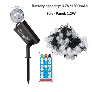 DANLE ลูกบอลฟองอากาศโซลาร์เซลล์ควบคุมสายไฟตกแต่งที่มีระยะไกลและตั้งเวลาสำหรับการตั้งแคมป์และตกแต่งคริสต์มาสกลางแจ้ง