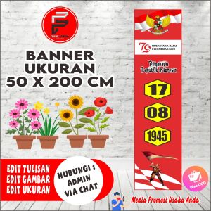 Spanduk Gapura HUT RI / Banner HUT Kemerdekaan RI / Spanduk HUT RI ukuran 50 x 200 cm