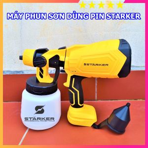 Súng phun sơn cầm tay dùng pin STARKER Đức bình 700ml có chỉnh chế độ lưu lượng phun