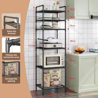 Kitchen Rack Shelf Multi-Layer Kitchen Organizer Microwave Storage Rack Stainless 【With wheels】