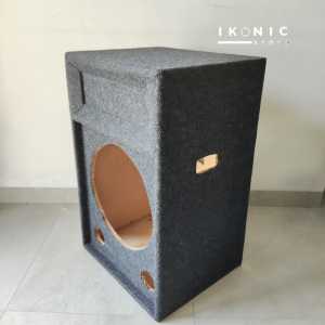 IKONIC Box Speaker Subwoofer Pasif 15 Inch Karpet Hitam Box Speaker Kayu Bediri / Standing Dengan Lobang Twiter Tweeter Corong Kualitas Terbaik