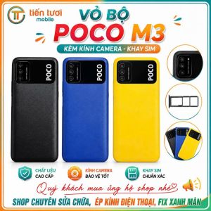 Vỏ bộ Poco M3 kèm kính camera khay sim