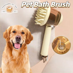 Silicone Pet Bath Brush 2in1 Shampoo Dispenser Grooming Comb for Dogs Cats