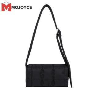 MOJOYCEWomen Nylon Cotton Padded Handbag Winter Warm Tote Bag Small Flap Tote Handbag