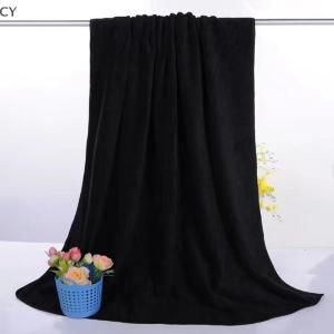 CY 💛🍋 ผ้าขนหนูหนาสีดำสำหรับร้านตัดผมพร้อมผมนุ่มซึมซับน้ำได้ดี