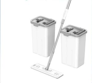 Bộ lau nhà tự vắt thiết kế nhỏ gọn đầu gạt vắt kiệt nước bông lau thấm hút lau sạch x2 lần Geraki-Happy Home 4U