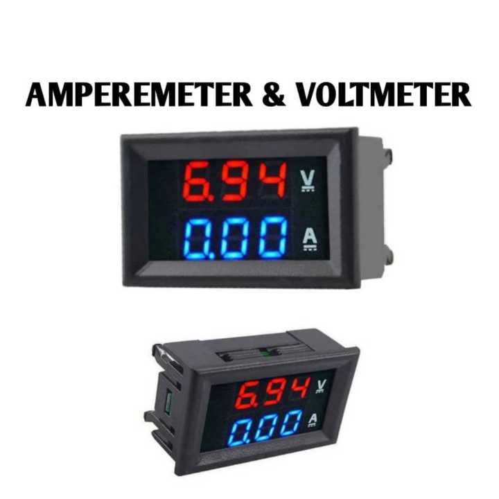 Combo Amperemeter & Voltmeter Dualmeter Digital 0-1000VDC 10A Alat ...