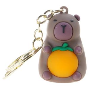 Novelty Capybara Keychain Pendant Stylish Capybara Key Pendant with Gentle Glow Key Chain Adornment