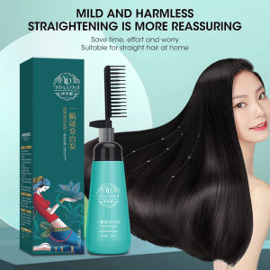 Hair Straightener Softener to Smooth Frizz Hair Ion Perm Lotion Long-Lasting Styling Hair Straightening Thermal Reshaping One-Comb Straight Free Straightening Hair Cream Softener