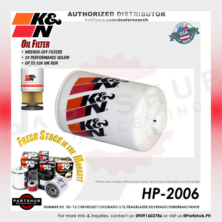 K&N OIL FILTER HP2006 (02'12 Chevrolet Colorado 3.7L/TrailBlazer