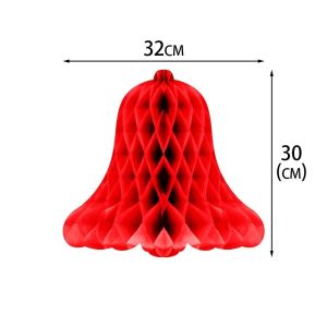 MAYIT Thiết kế 3D Đồ trang trí treo hình tổ ong Hình dạng chuông Chất liệu giấy Đồ trang trí cây tổ ong Lễ hội Kiểu treo  dây chuyền hình tổ ong Cây thông Noel