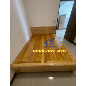 [HỎA TỐC HCM] Giường gỗ sồi cao cấp HCM - giường gỗ sồi vạt phản 2 3 người nằm FR2330