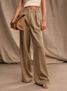 high-waisted drapey straight-leg suit pants for spring and summer urban OL women suitable for all body types high-waisted and body-modifying styles