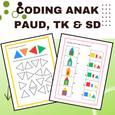50pcs Coding Anak PAUD TK SD - Melatih anak memecahkan masalah/soal - Membantu untuk perkembangan kemampuan anak