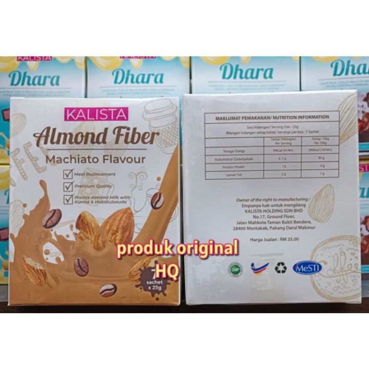 Kalista Almond Fibre 7 sachet original dri hq kalista kurus fiber | Lazada