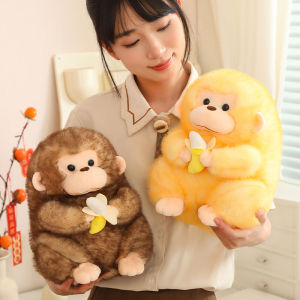 Lovely Golden Monkey Plush Toy Monkey Holding Banana Dolls Kawaii Plush Toy Smooth Touch Soft Stuffed Animal Pillow Kid Gift2026