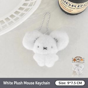 LIWU Trắng  dây chuyền chuột nhồi bông Thú vị Dễ thương Búp bê chuột mini Thời thượng Sáng tạo Trang trí túi xách Dành cho các cặp bạn