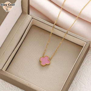 Kalung CLVER Titanium Hitam Putih Merah Pink Hijau Bolak Balik KT 968 - STAY COOL SHOP