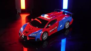 I know One-Click Transforming Spider Racing Car Robot - Simulated Car with Lights and Sounds for Kids