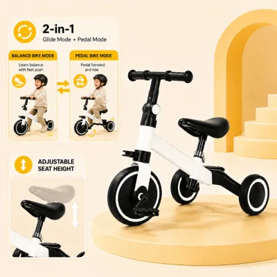Beige Bike For Kids stroller bike for baby Baby 3-in-1 bicycle for kids Multifunctional Tricycle